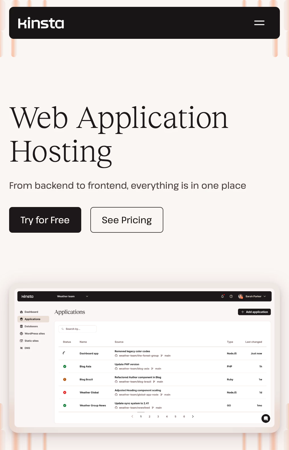 Kinsta Application Hosting