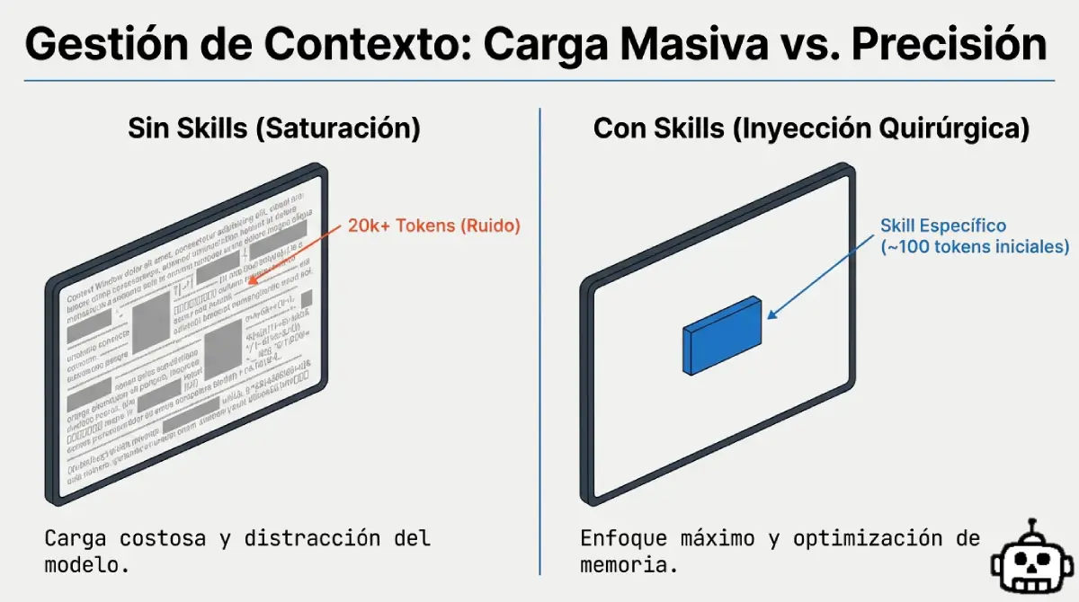 Menos tokens, menos gasto, más precisión con skills