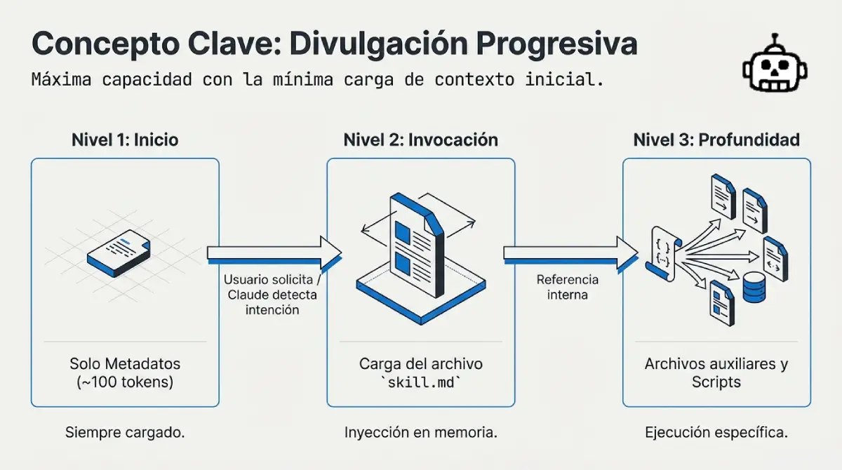 Divulgación progresiva de los ficheros de la skill