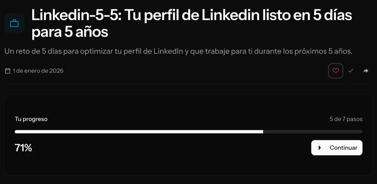 Barra de progreso de la guía LinkedIn-5-5 Barra de progreso de la guía LinkedIn-5-5